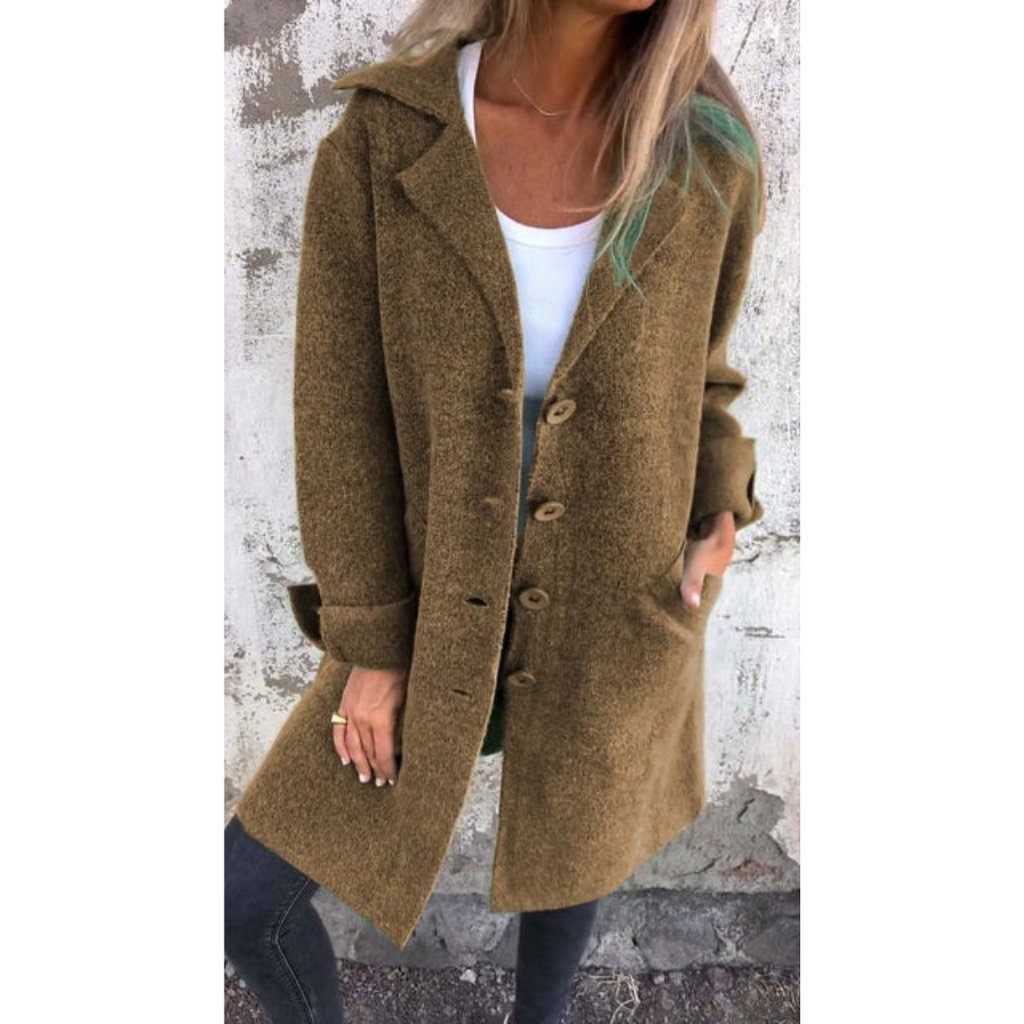 Elara Longline Coat — Blush Quartz