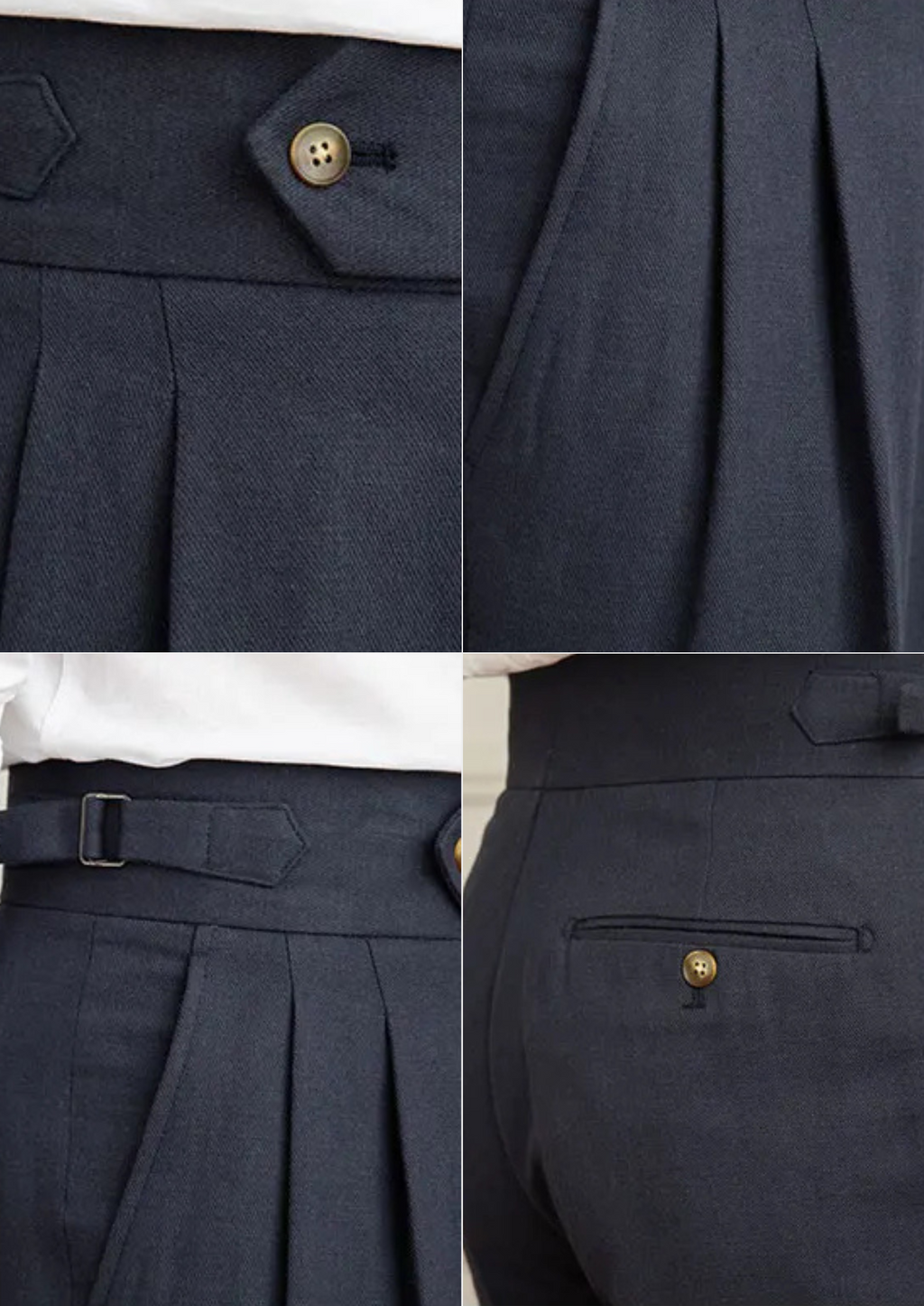 PANTALONS CÔTIERS PLISSÉS NAPOLI - Bleu Marine