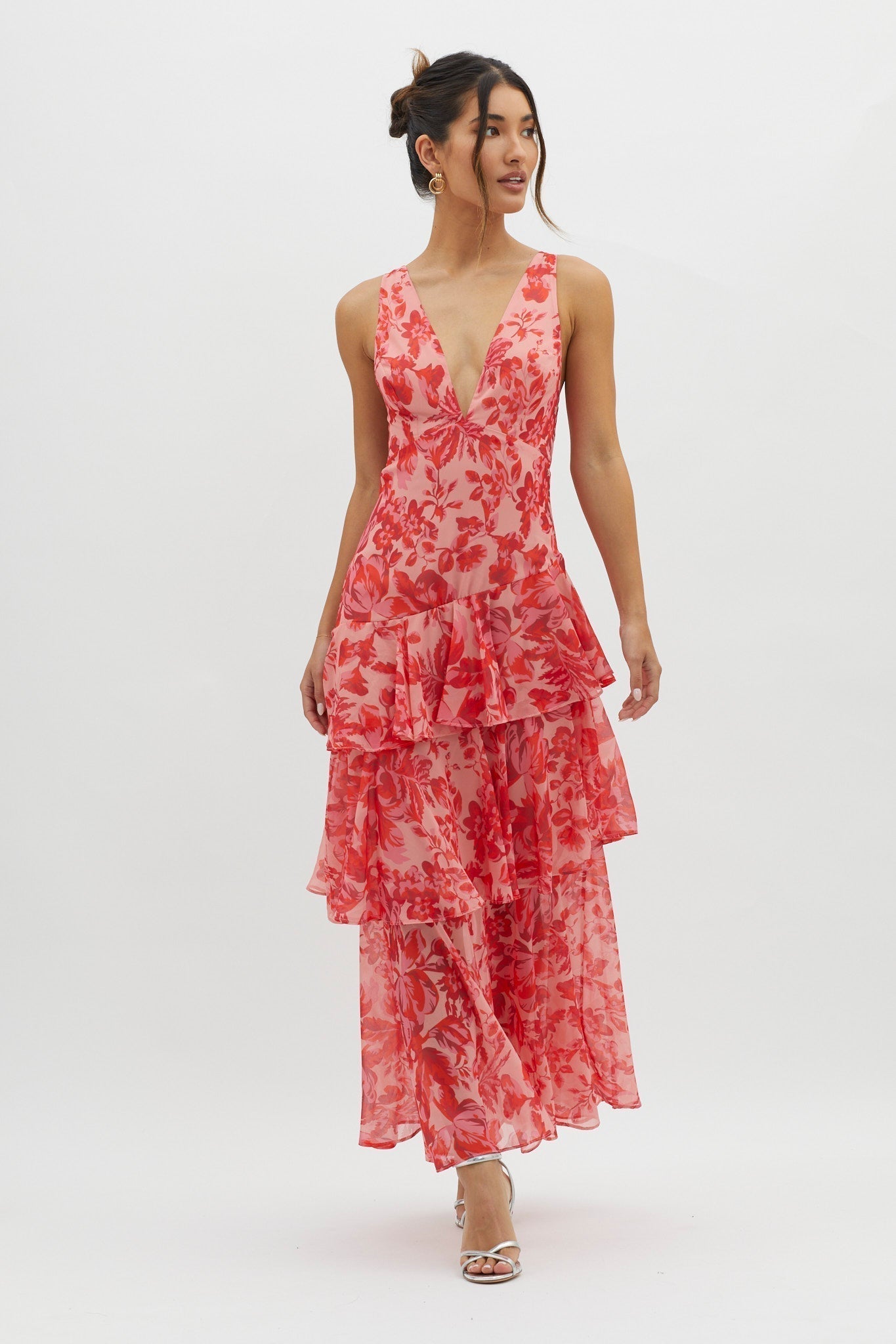 LISA | Robe Maxi avec Volants Floraux