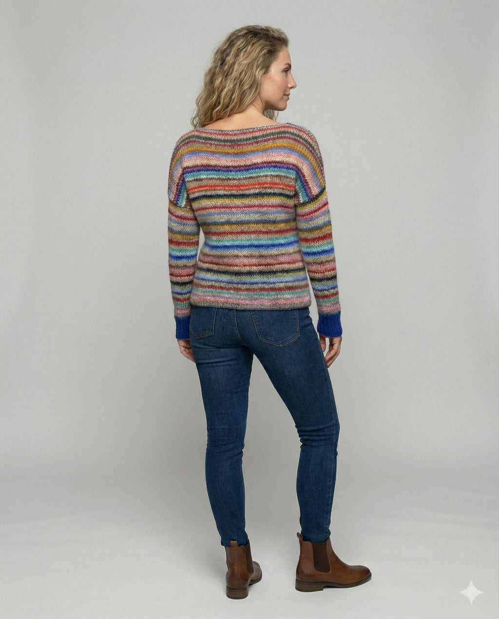 The Ylva Nordic Pullover — Cerulean Mosaic