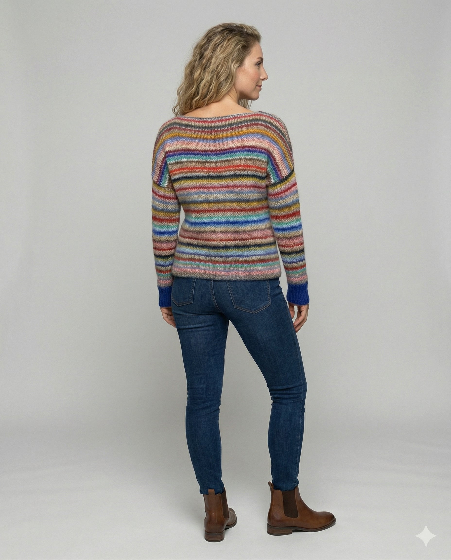 The Ylva Nordic Pullover — Cerulean Mosaic