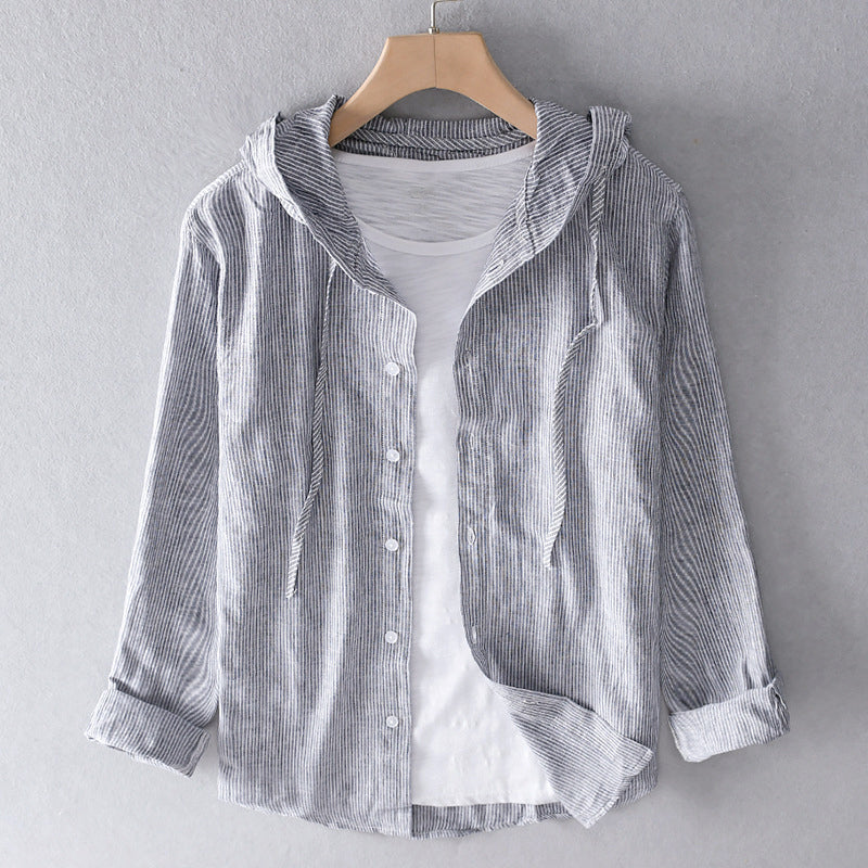 The Eira — Breezy Linen Hooded Shirt