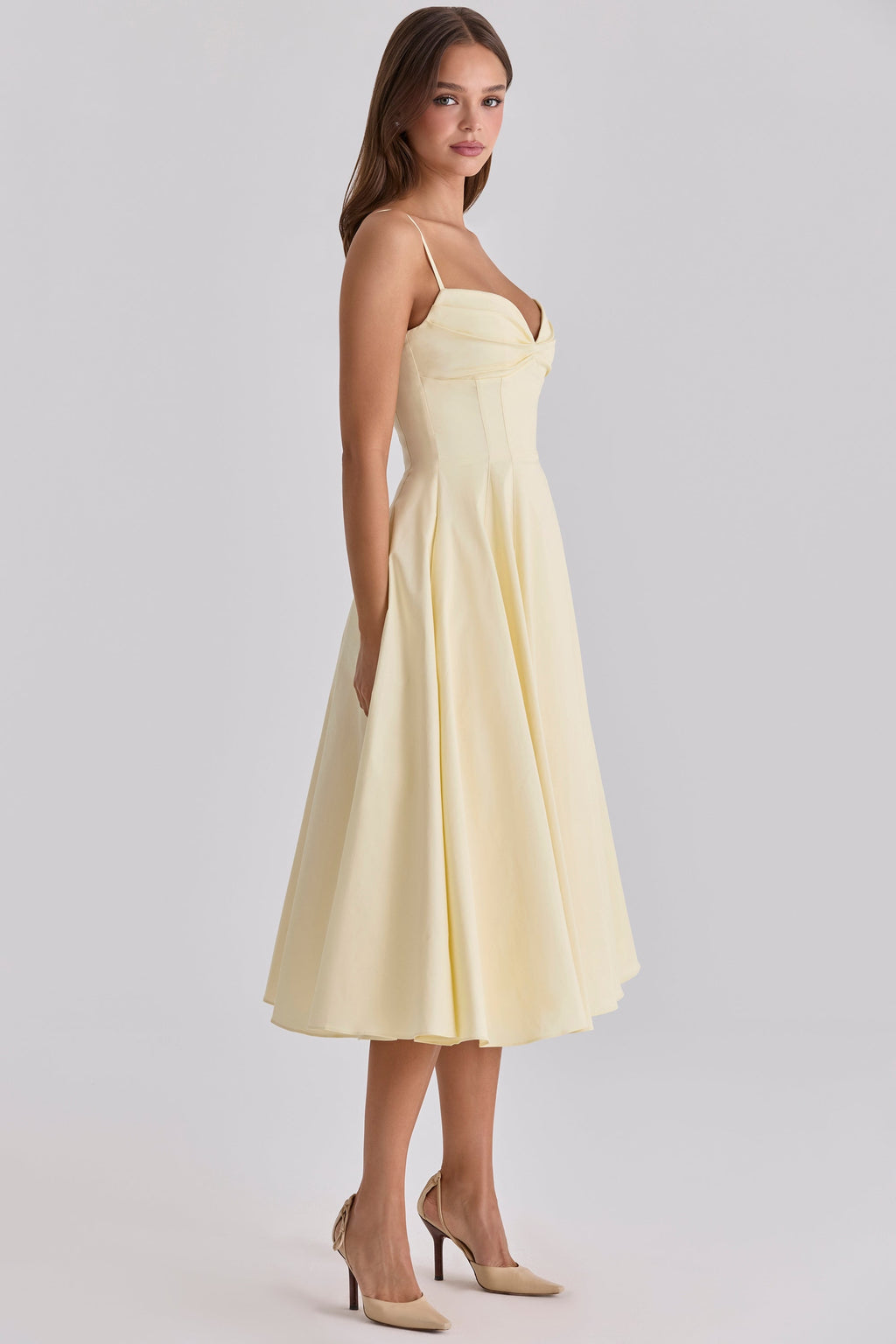 JASMYN | Robe Midi Drapée