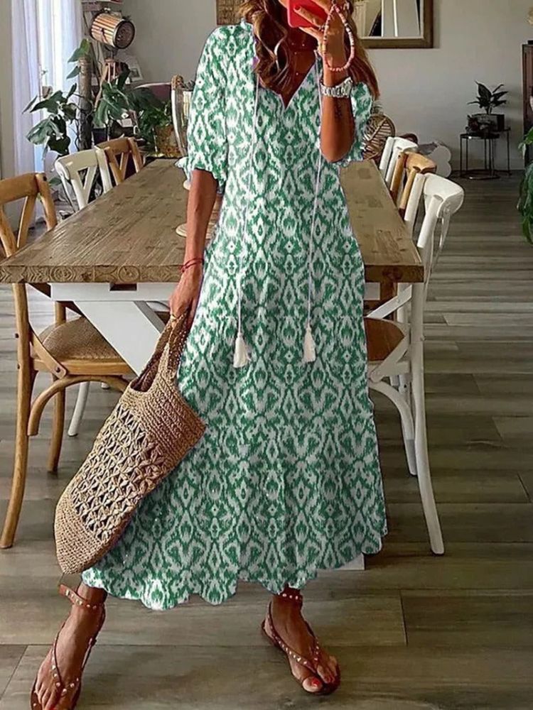 Élodie™ — Robe maxi florale en velours avec élégance