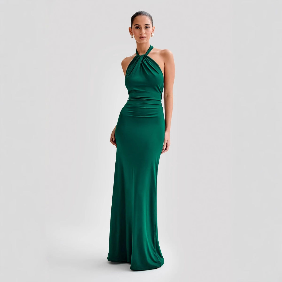 JANA | Robe longue avec col halter