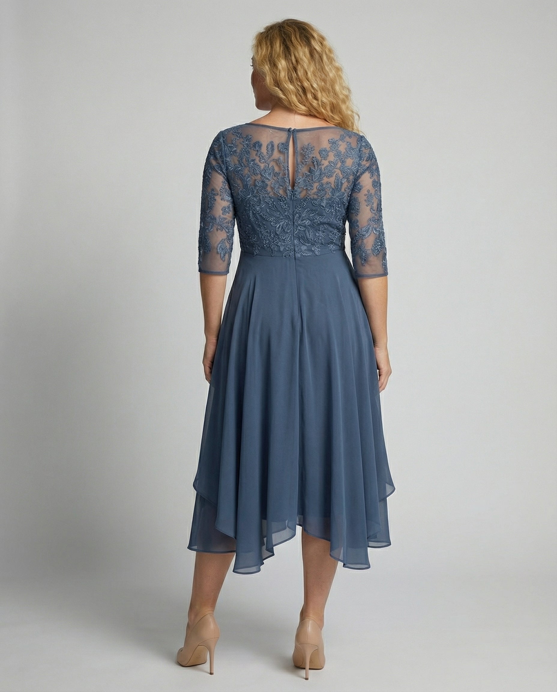Thalassa — Cerulean Lace Midi Dress