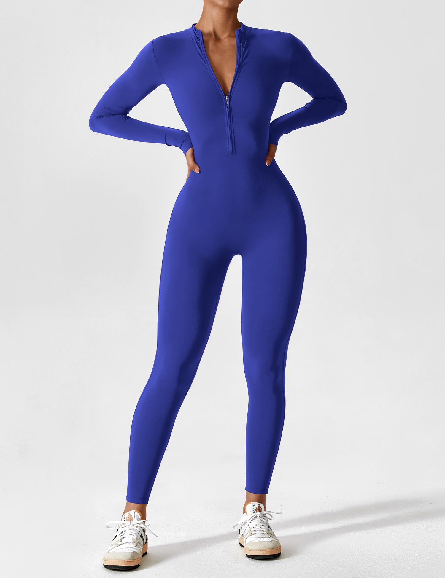 The Vela Zip Jumpsuit — Black Onyx