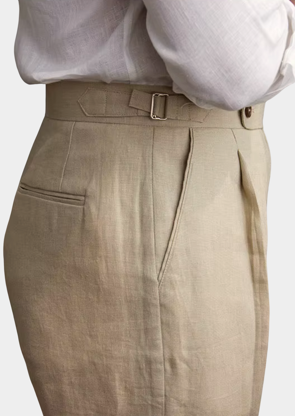PANTALON PLISSÉ CÔTIER TOSCANE - Sable Beige