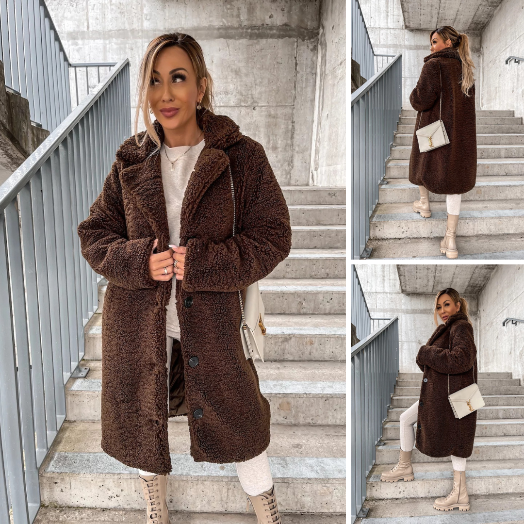 The Miko Teddy — Caramel Long Coat
