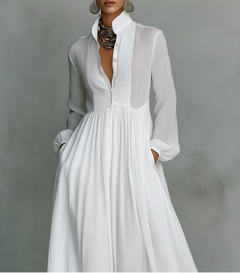 Élisa™ — Robe Maxi Minimaliste Élégante
