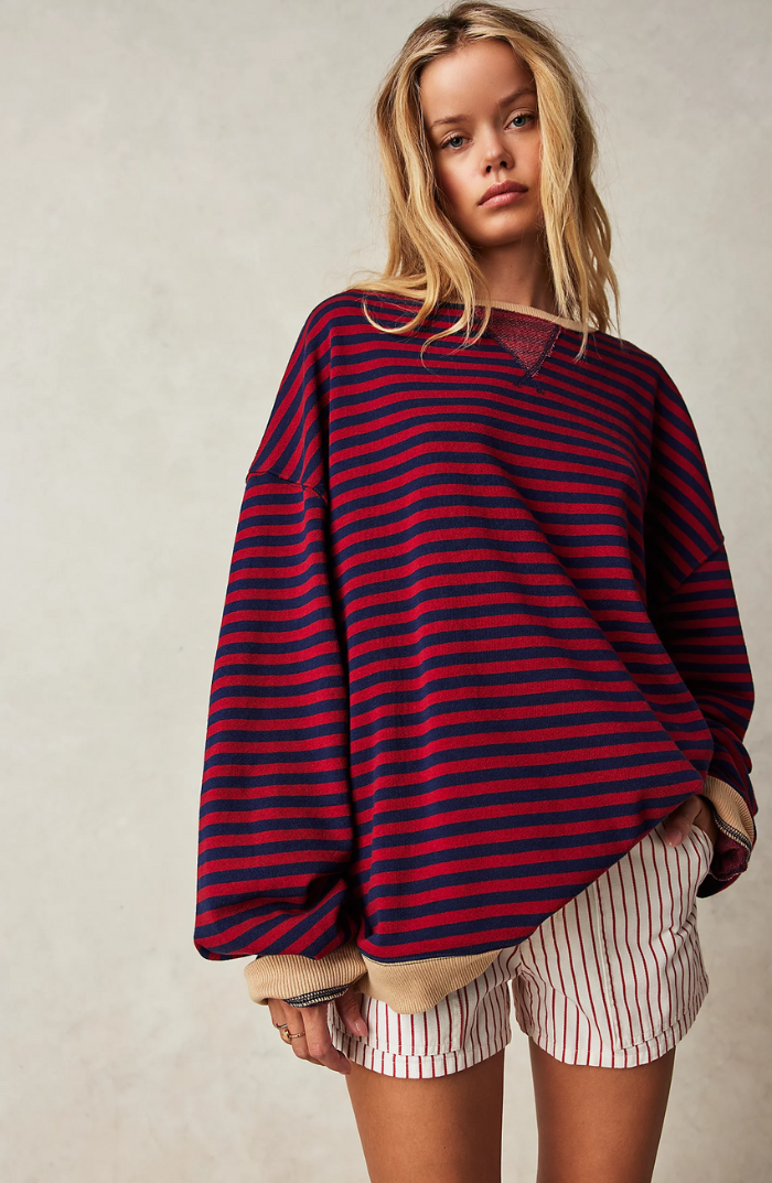 The Elara Stripe — Oversized Knit in Atlantic