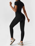 The Vela Zip Jumpsuit — Black Onyx