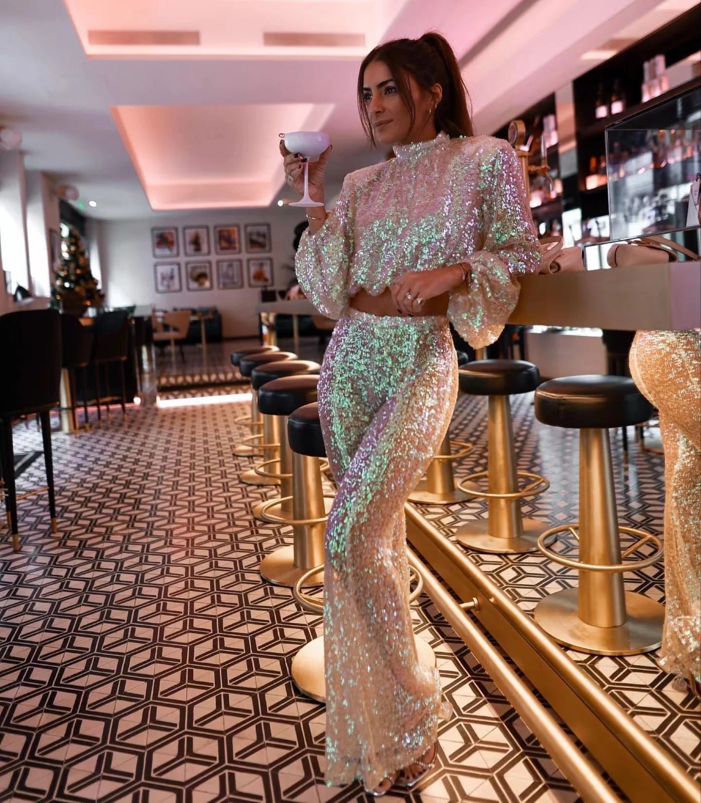 Calla Set — Sterling Sequin Crop & Trousers