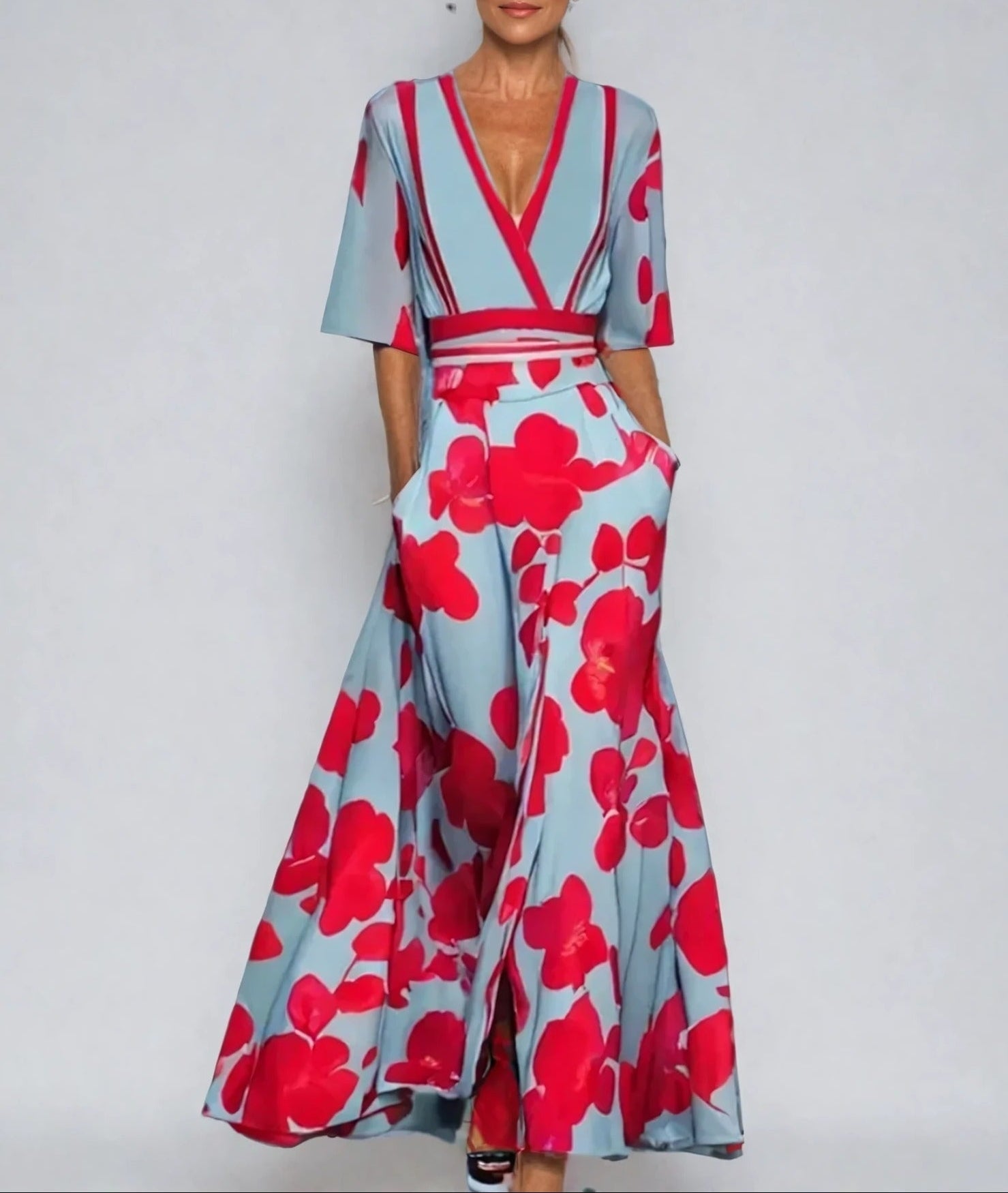 Sanne™ - Robe Douillette à Manches Trois-Quarts