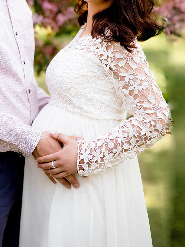 The Liora Lace Maxi — Snow Chiffon