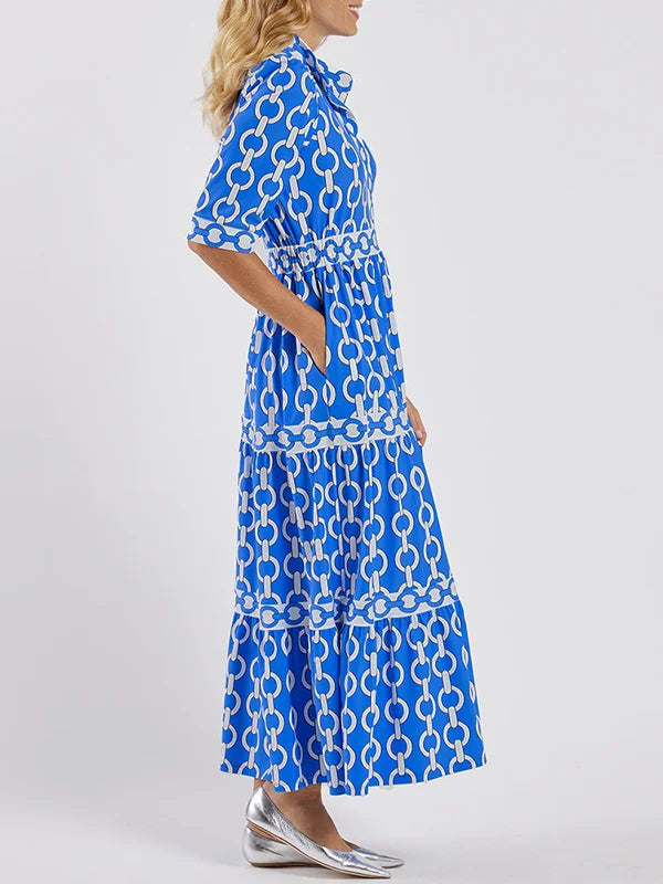HAZEL | Robe mi-longue avec détails chaîne