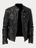 The Kaelen — Slate Vegan Biker Jacket