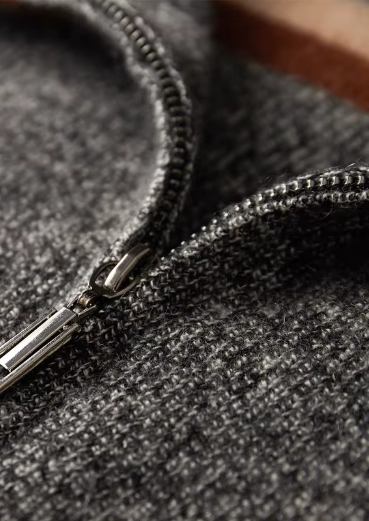 Cardigan zippé rayé en cachemire pur