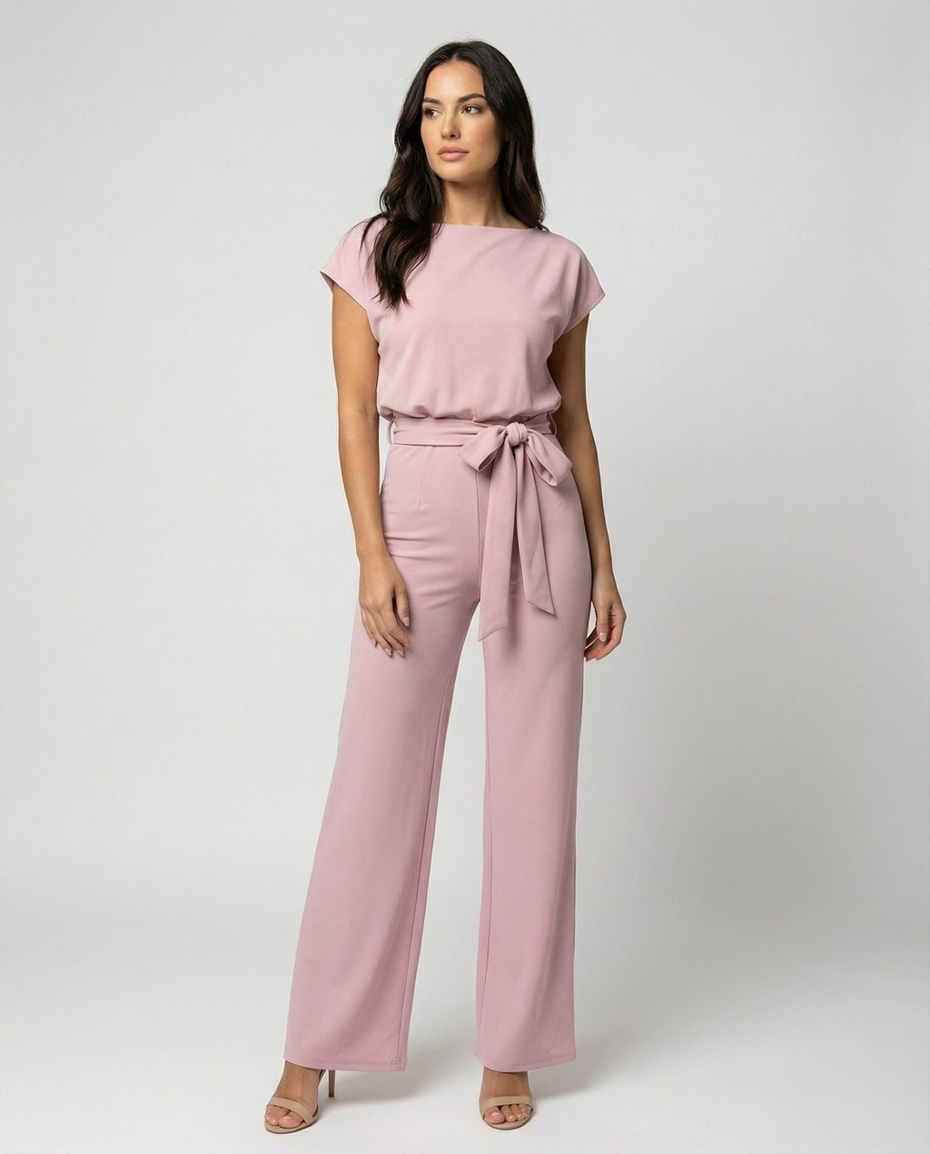 The Elara Jumpsuit — Blush Wrap