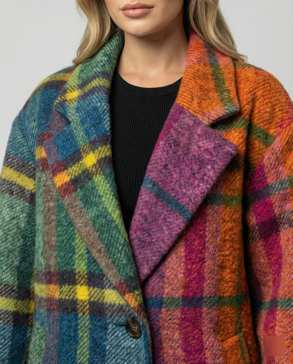 The Astrid Oversized Wool Overcoat — Multitone