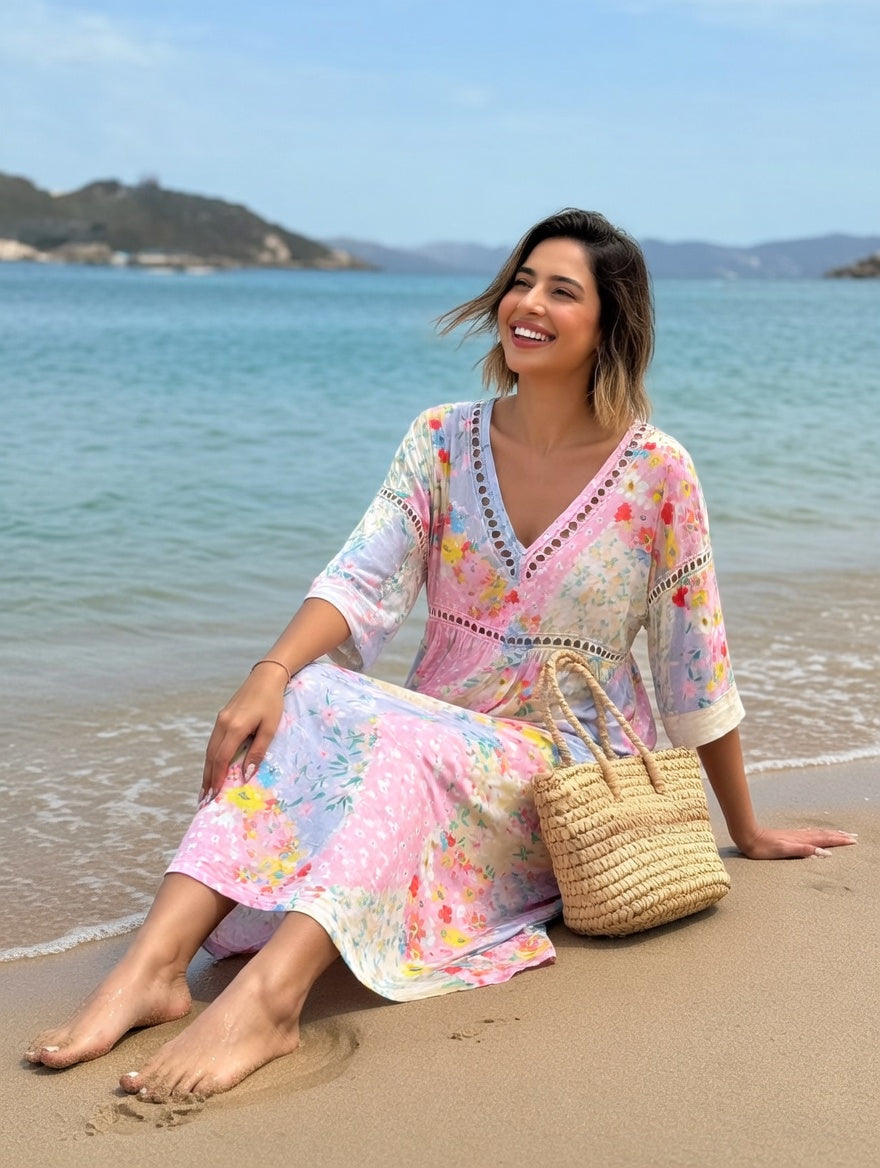 Lysiane™ — Robe fluide fleurie charme d'été