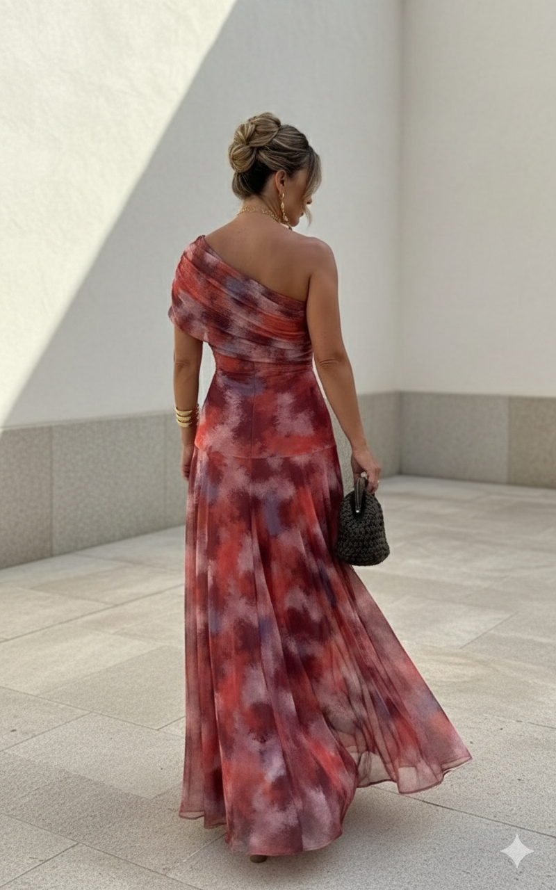 Robe longue fluide en satin, l'élégance intemporelle de Maison Claire et Sylvie