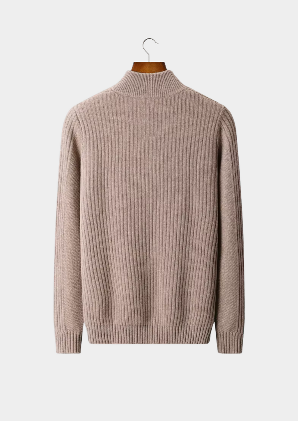 Pull Henley côtelé en laine mérinos extra-fine pure