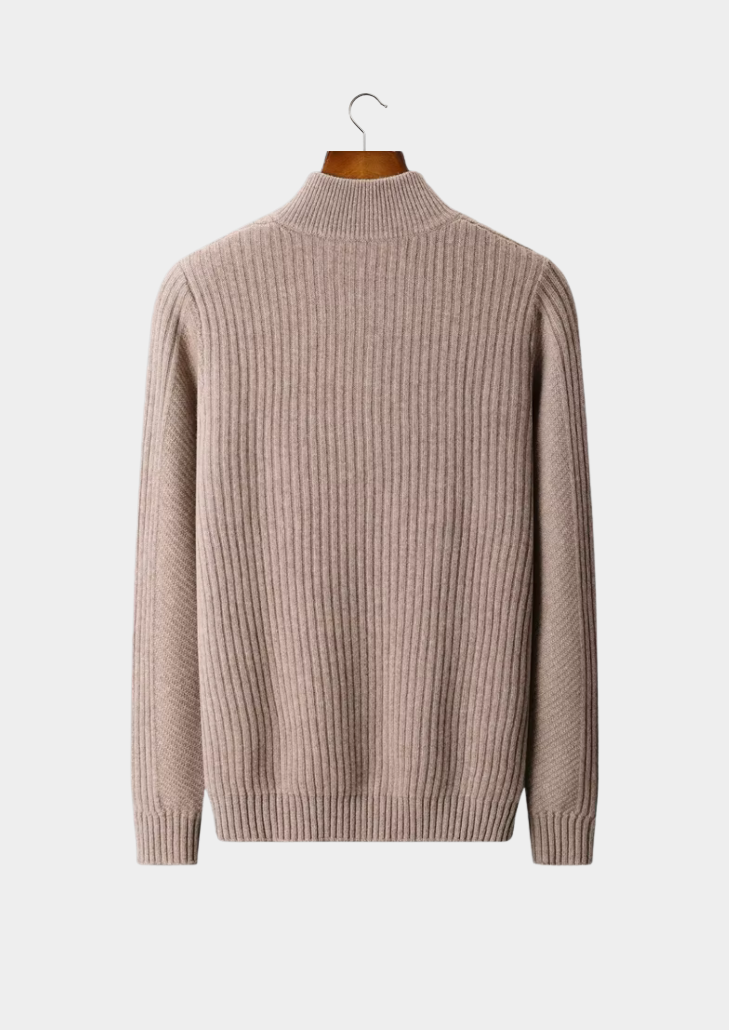 Pull-over Henley en laine mérinos extra-fine pure à côtes