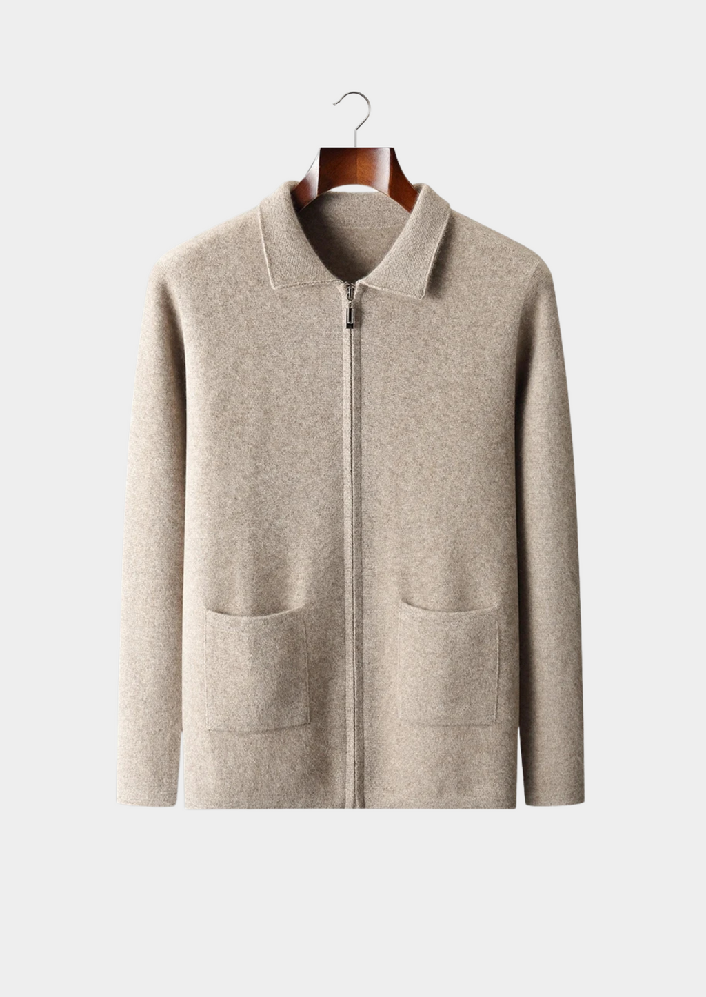 Cardigan en cachemire premium avec fermeture éclair