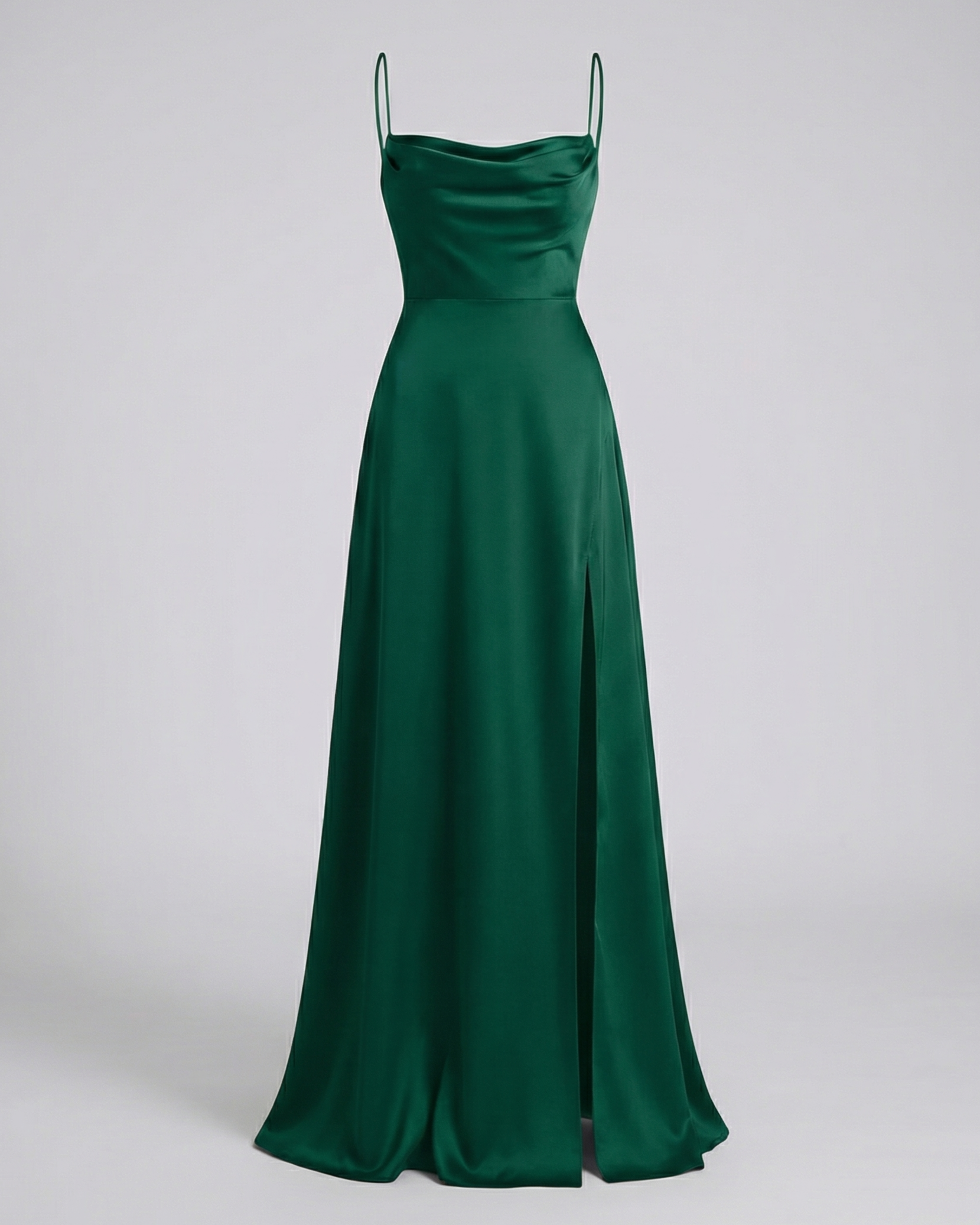 The Elara — Crimson Satin Maxi Dress
