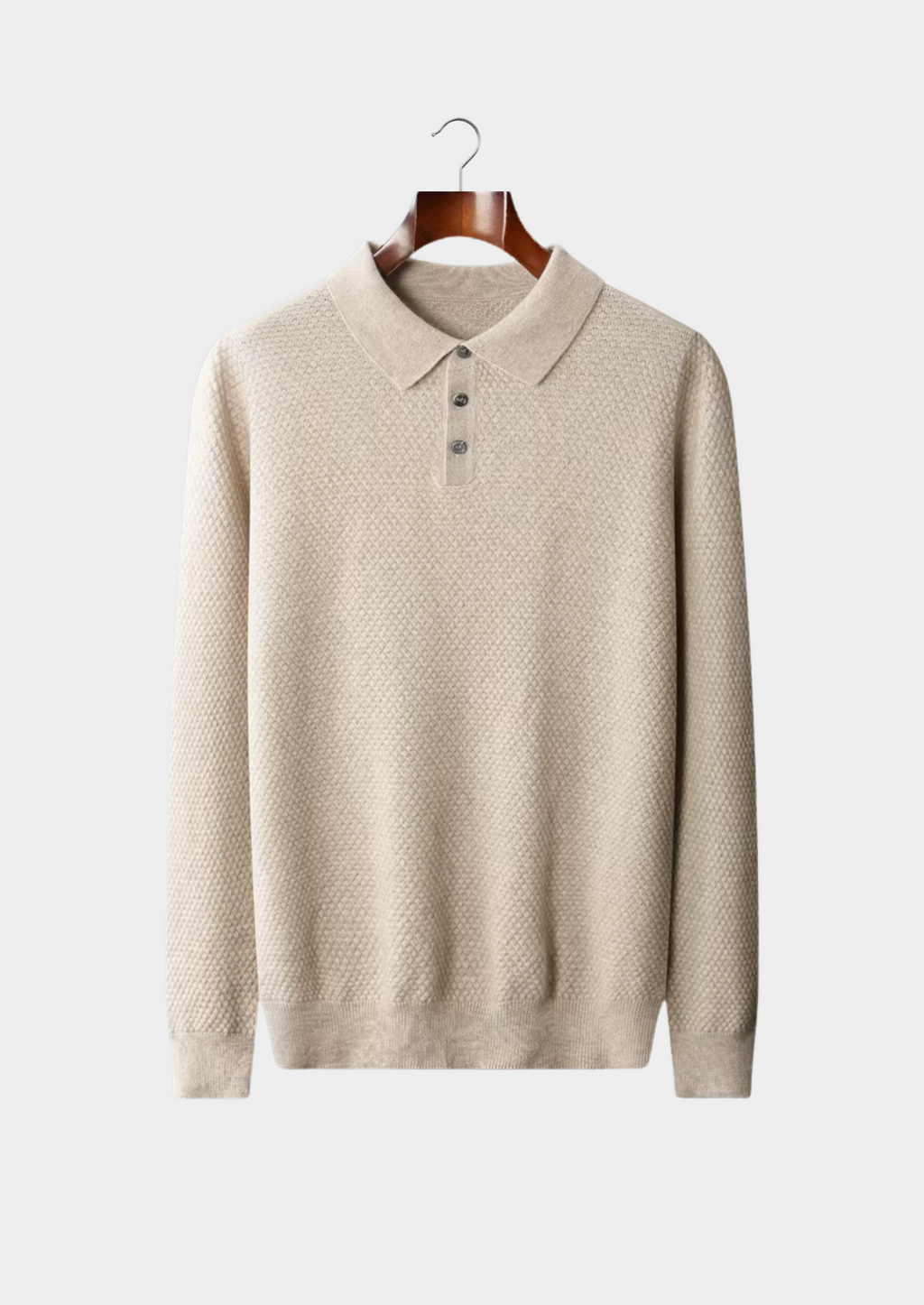 Pull polo en cachemire premium avec texture