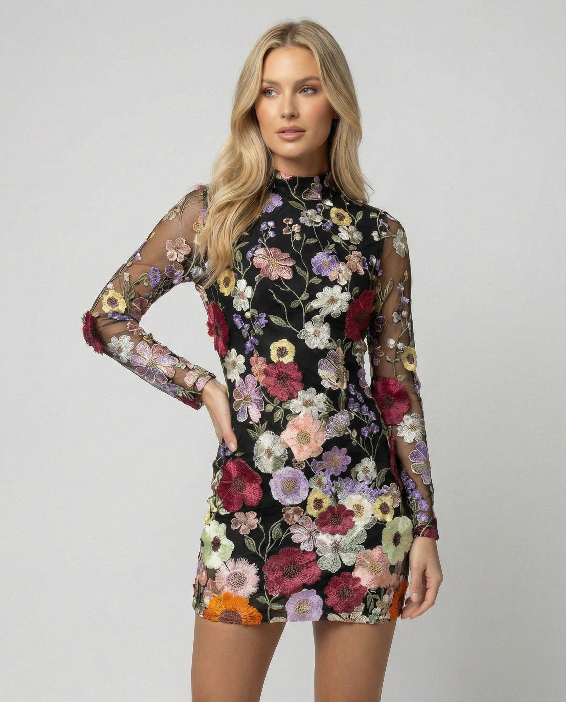 Elira Mini — Blush Embroidered Mesh