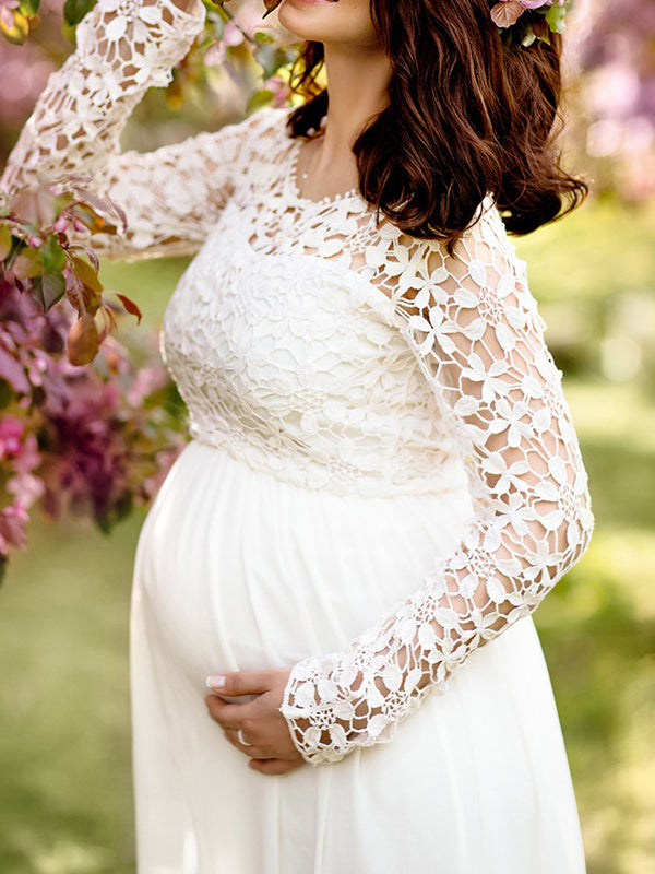 The Liora Lace Maxi — Snow Chiffon