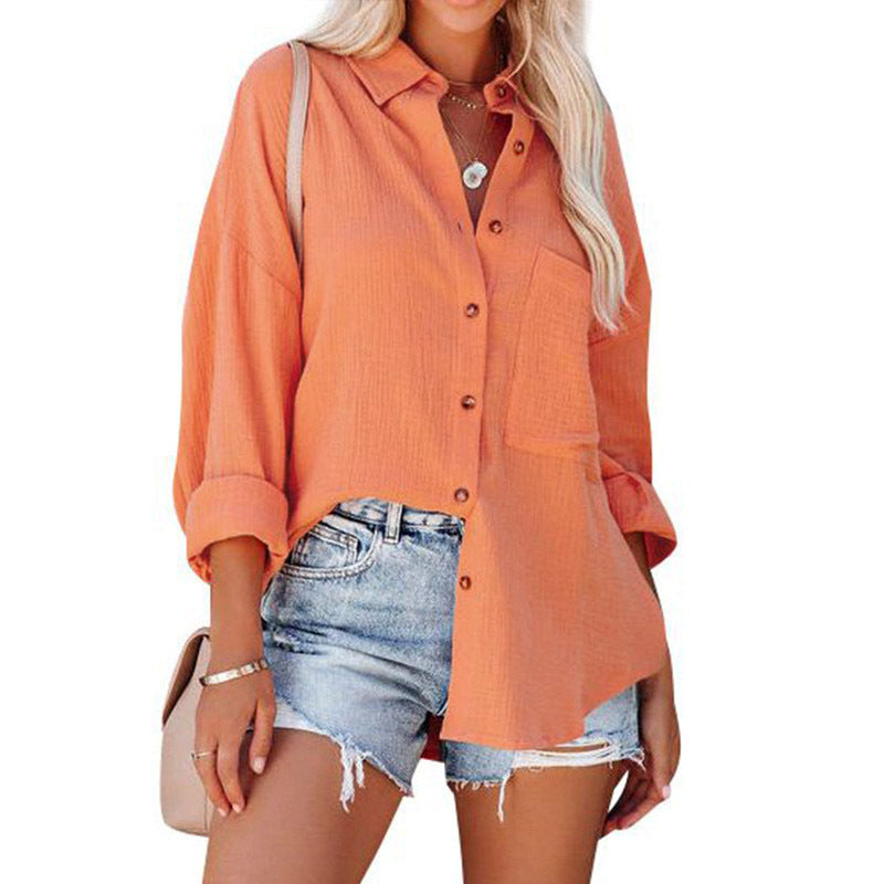 MADELYN | Blouse décontractée à manches longues avec boutons