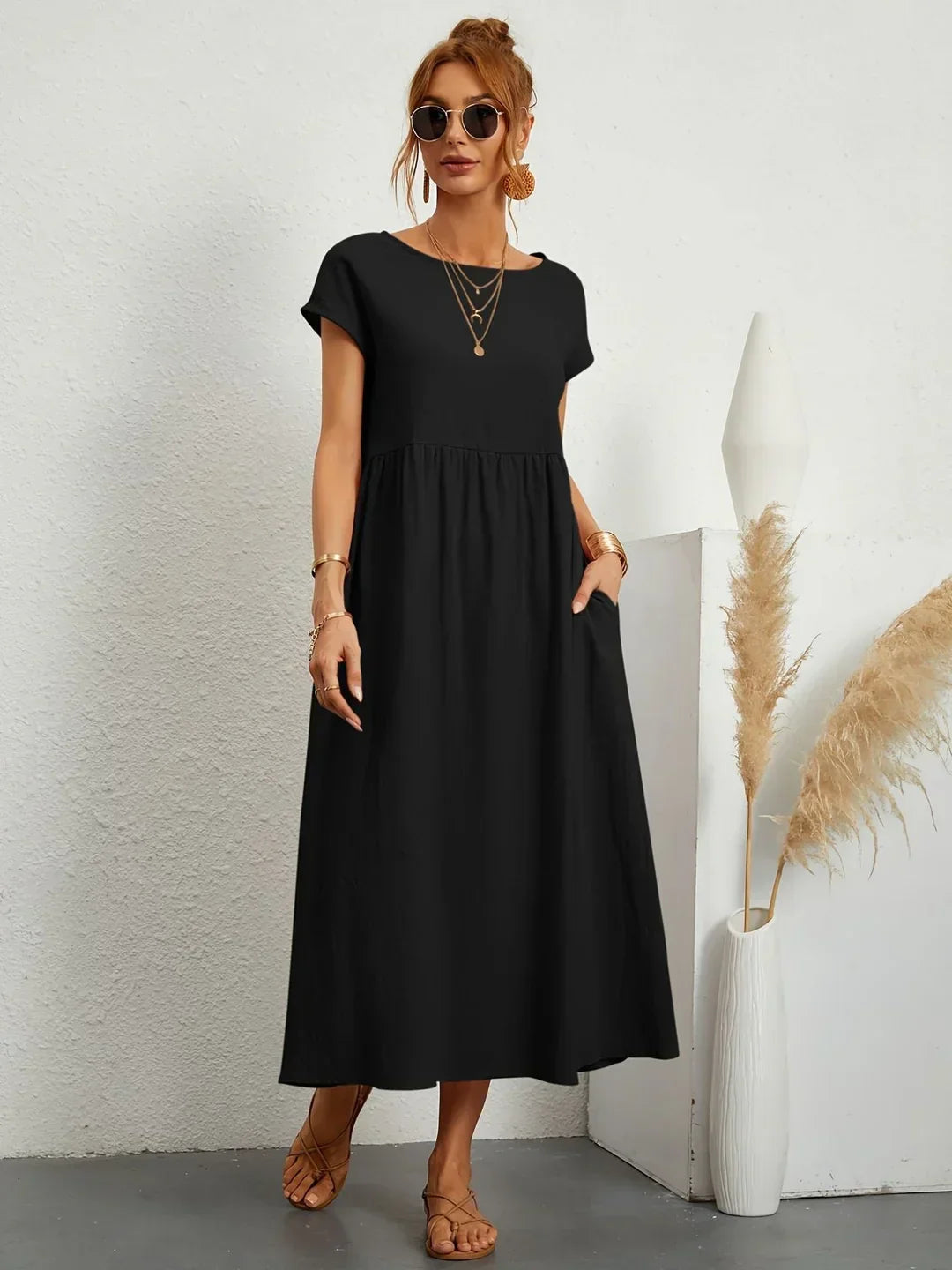 Gabrielle™ — Élégance intemporelle dans une robe midi fluide