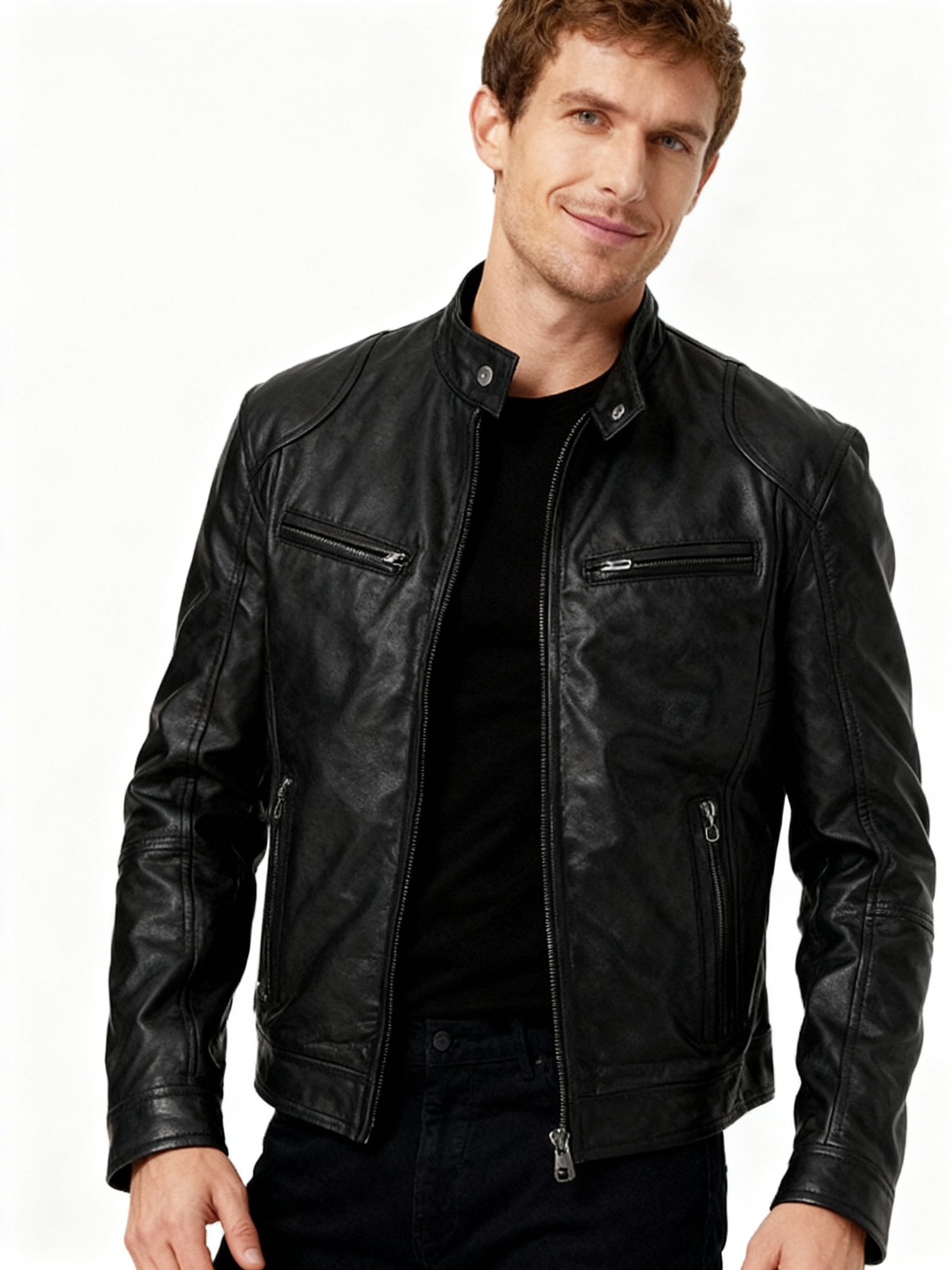 The Tycho — Cropped PU Biker Jacket