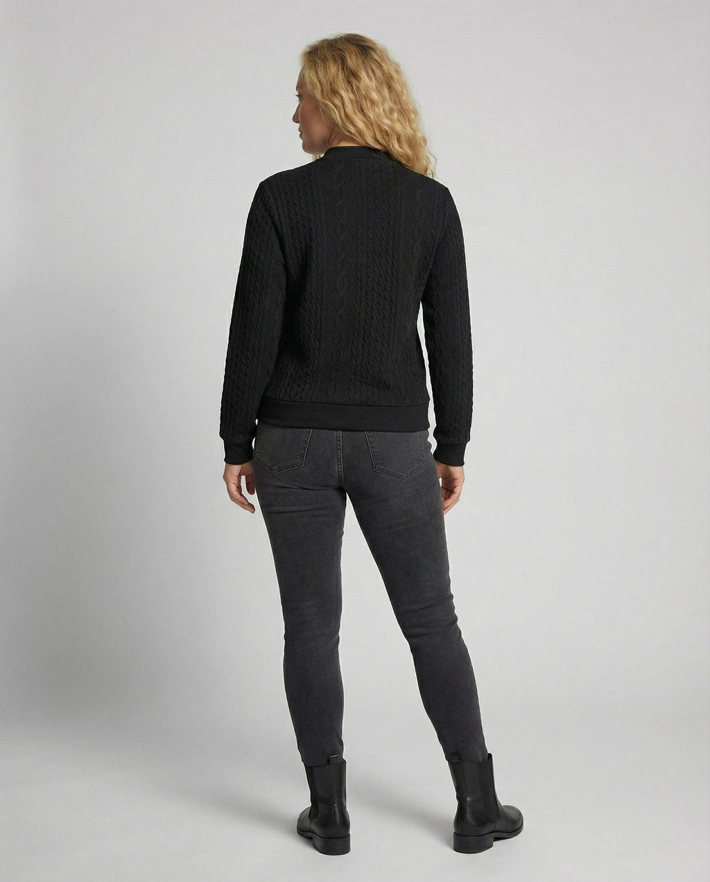 Anoushka Knit — Charcoal Zip Pullover
