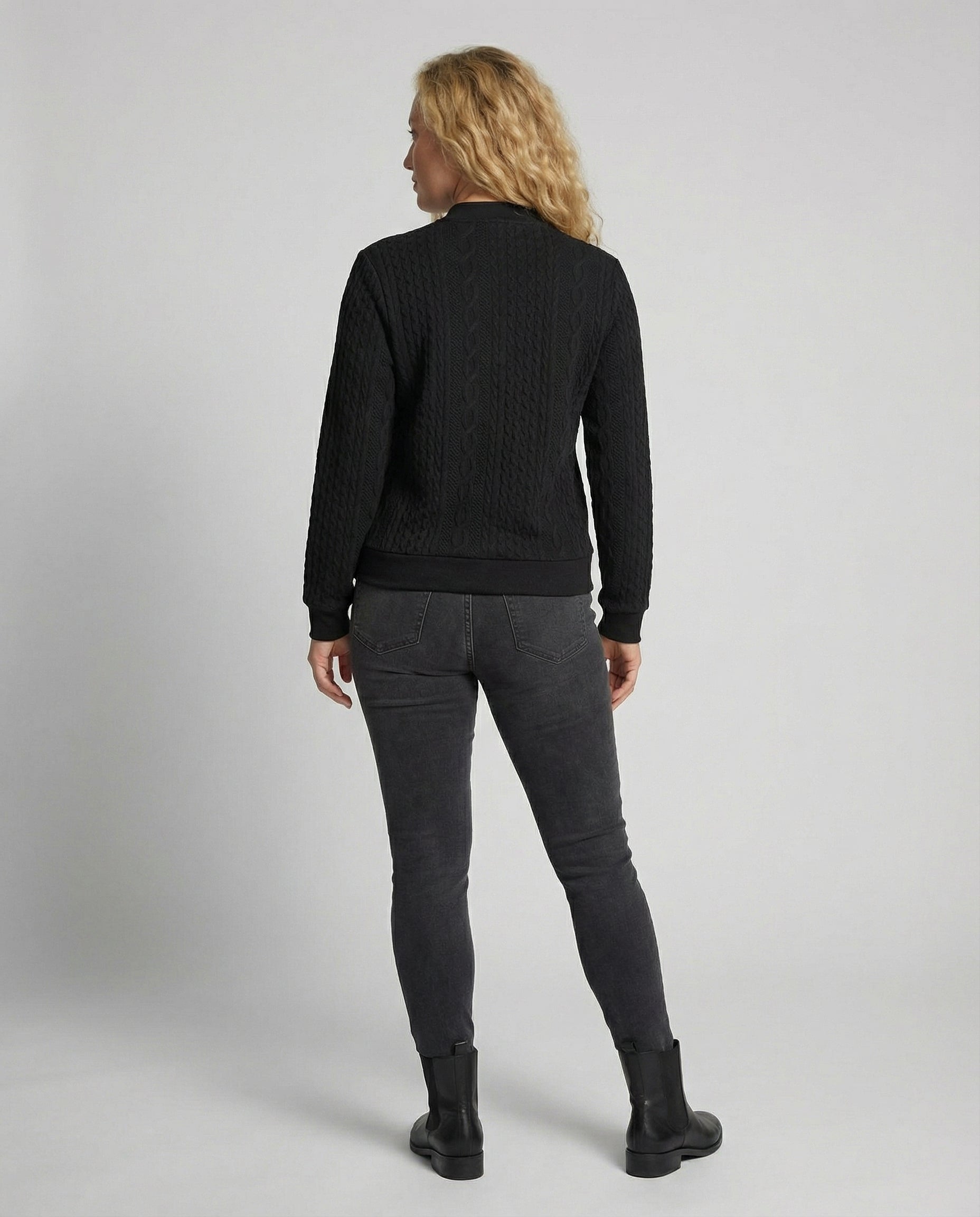 Anoushka Knit — Charcoal Zip Pullover