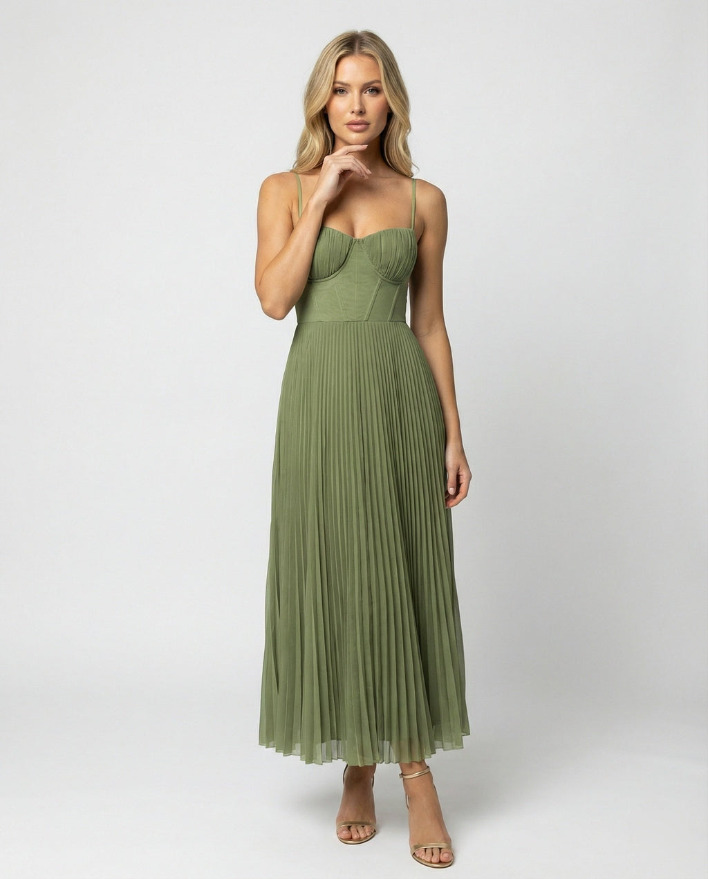 Elara Midi — Emerald Bustier & Tulle Skirt