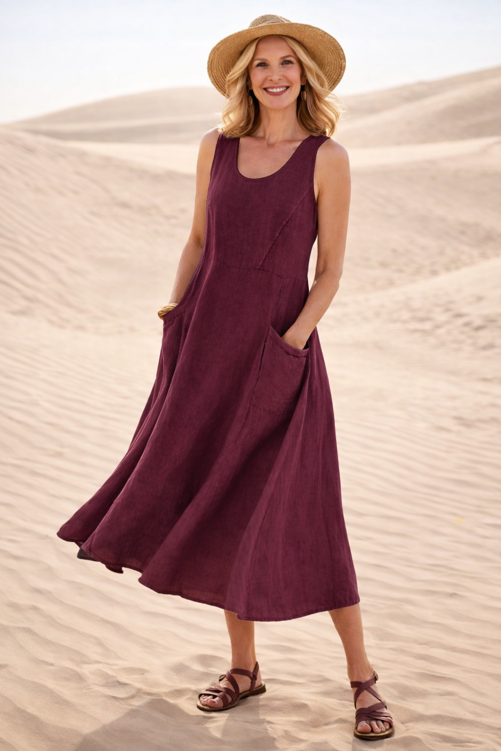 Karin | Robe midi trapèze confortable