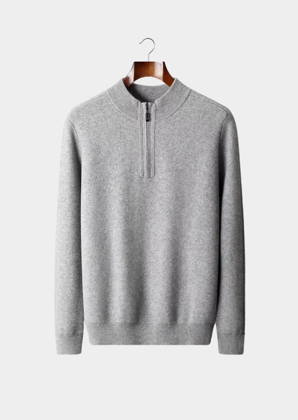 Pull-over essentiel en cachemire premium à demi-fermeture éclair