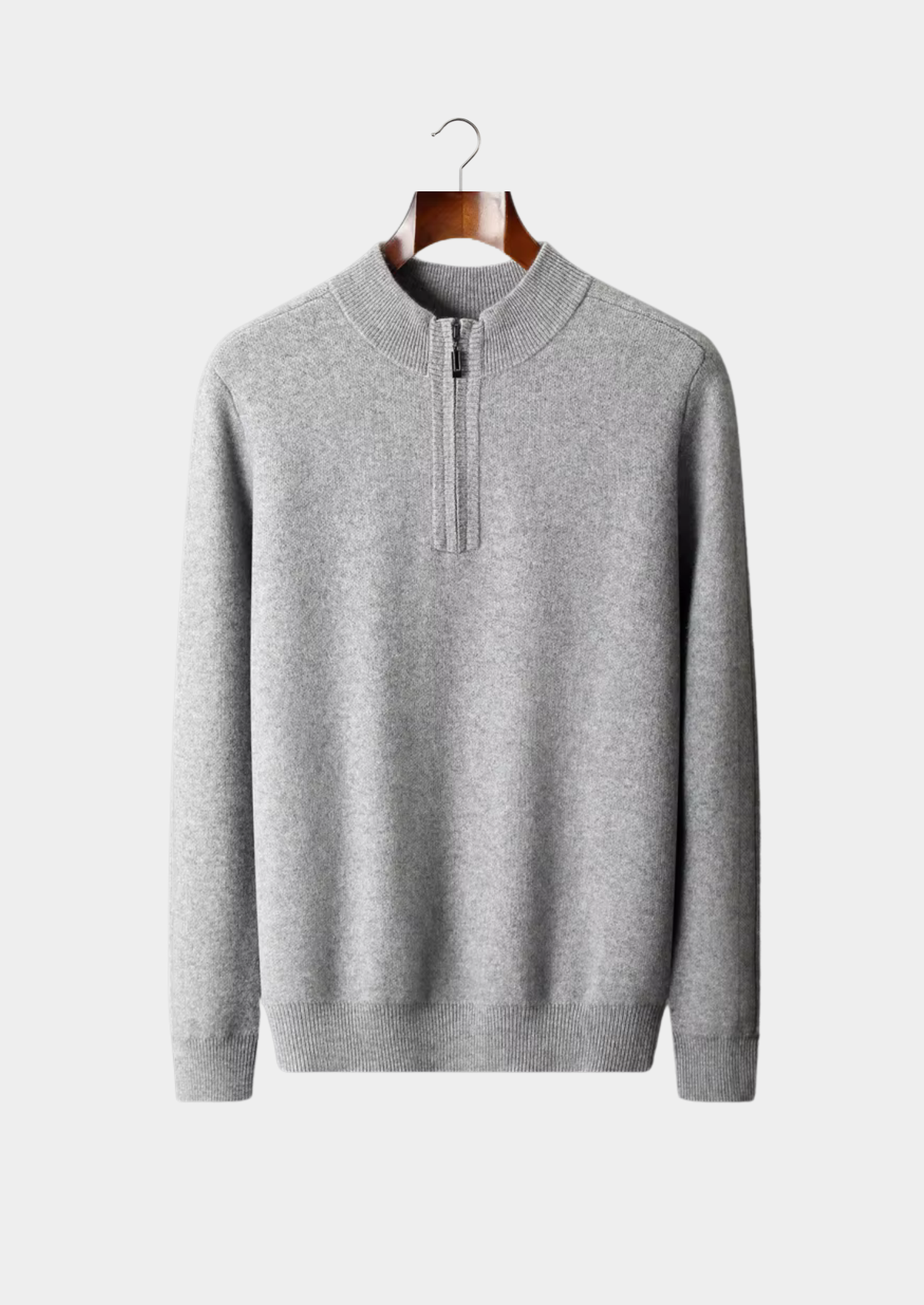 Pull essentiel en cachemire premium à demi-fermeture éclair