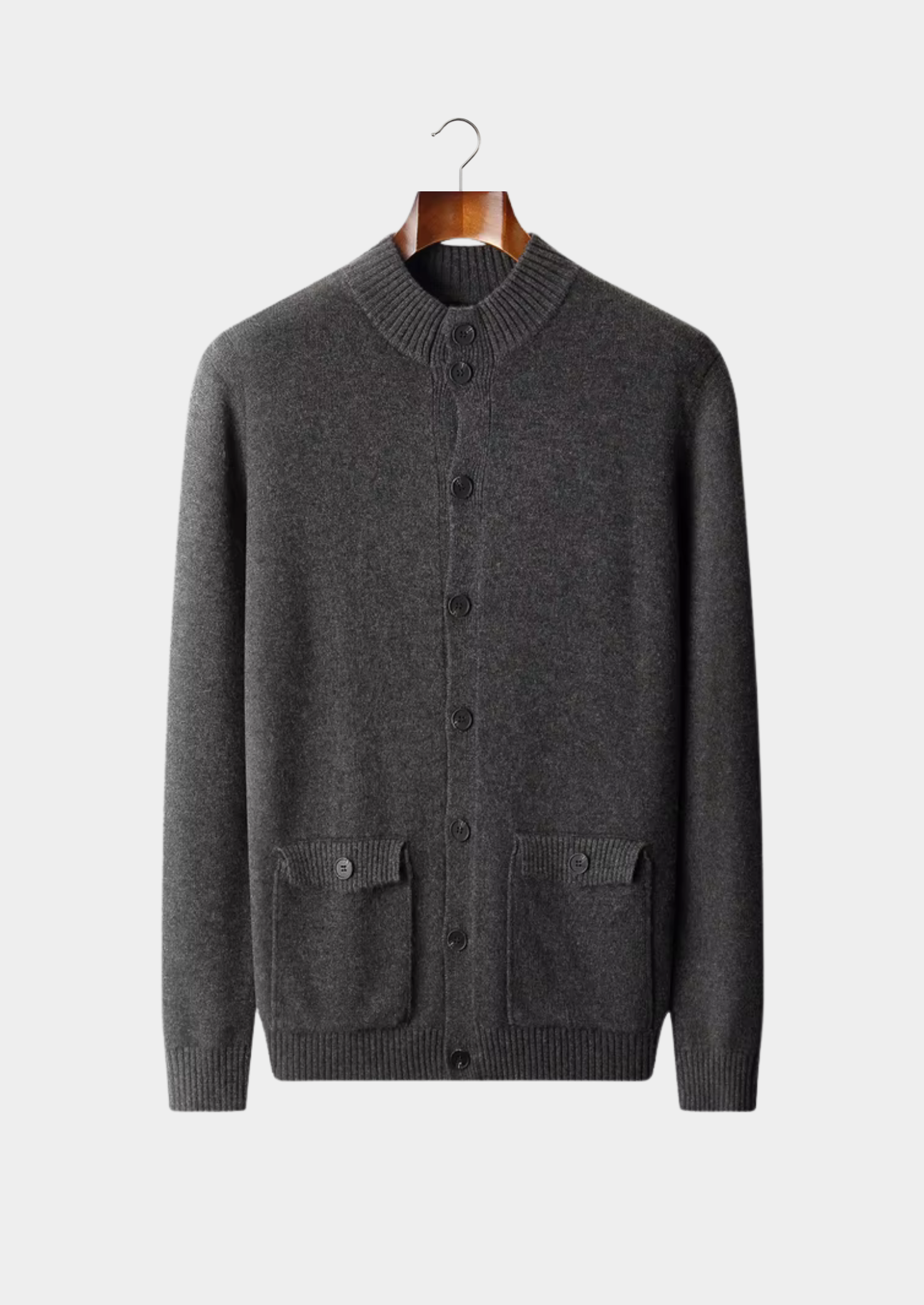Cardigan boutonné en laine mérinos extra-fin pure