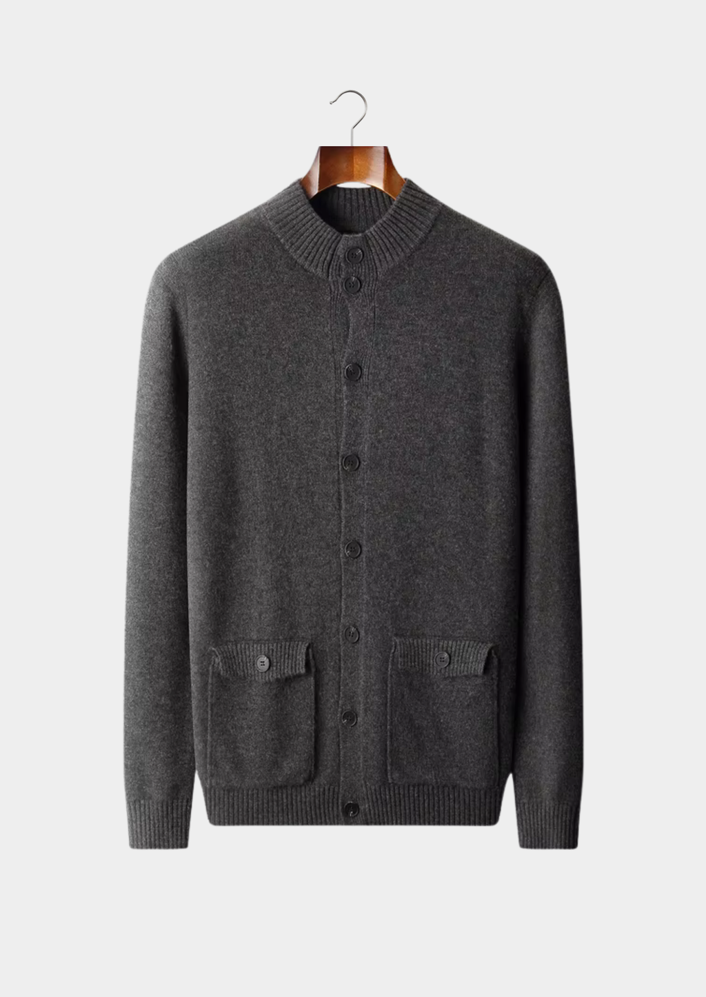 Cardigan à boutons en laine mérinos extra-fine pure tricotée