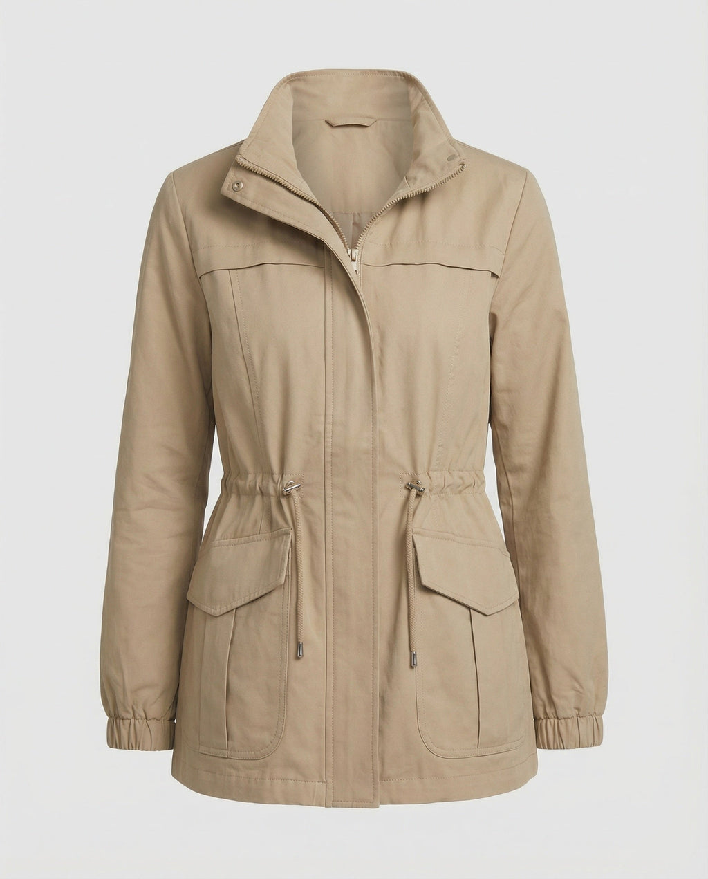 Elara Utility Jacket — Khaki