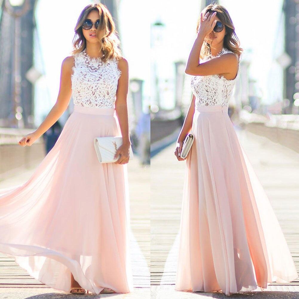 The Elara Maxi — Rose Chiffon & Lace