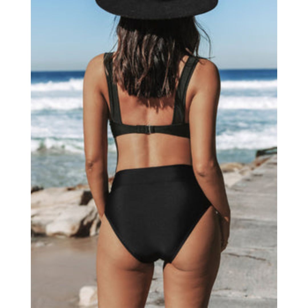 Hilde - Maillot de bain taille haute uni