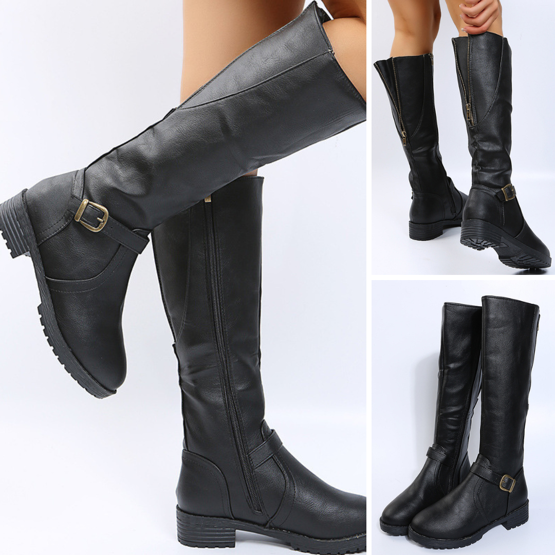 Tova Tall — Matte Black Orthopedic Boot