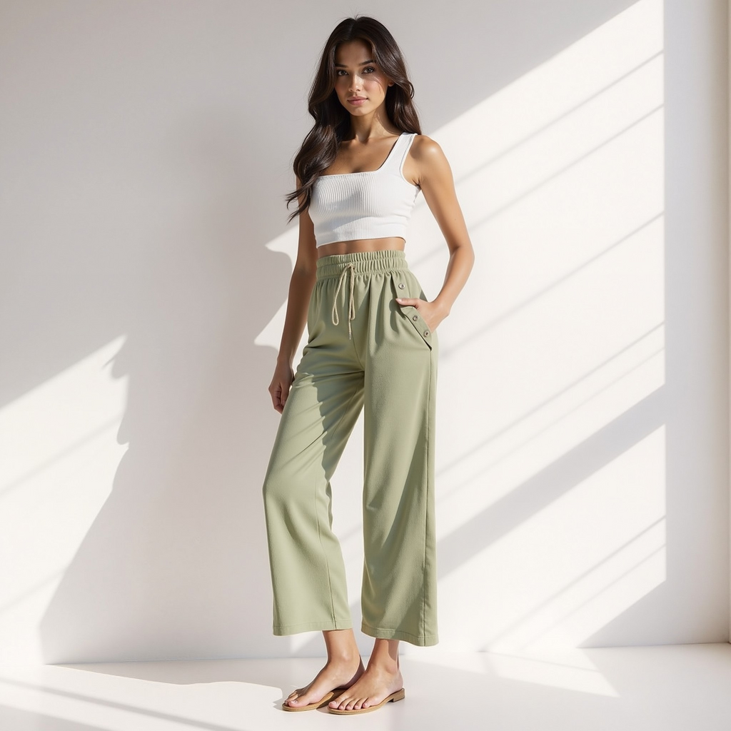 The Sylva Lounge Pant — Moss Crepe