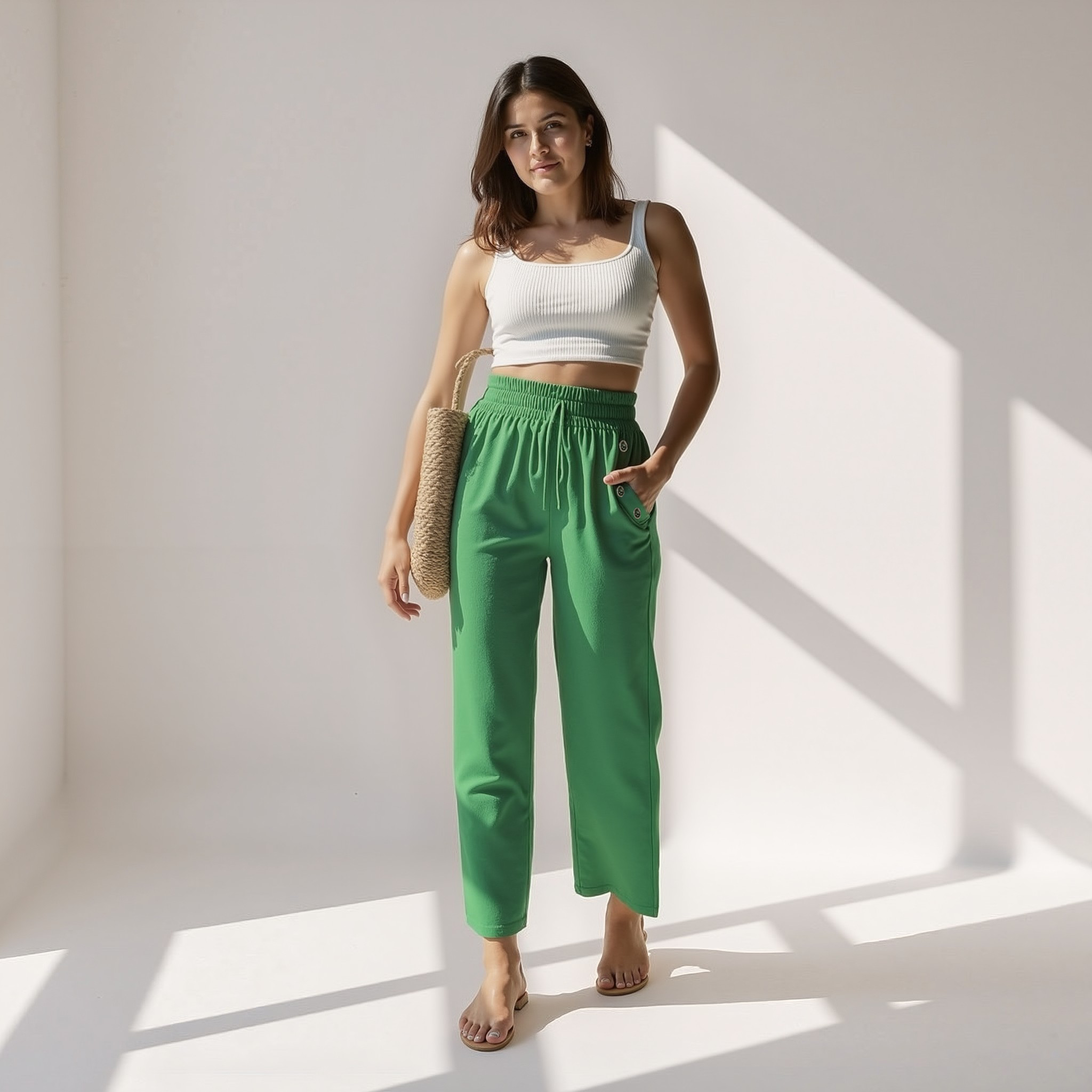 The Sylva Lounge Pant — Moss Crepe